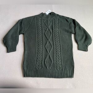 Olive Green Cable Knit Sweater